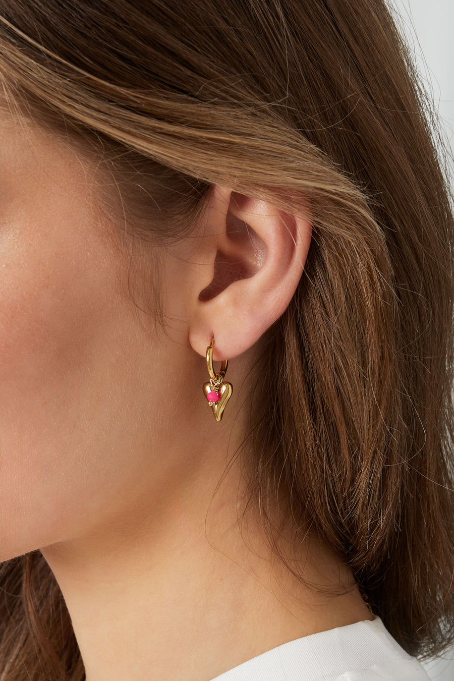 Boucles d'oreilles pendantes en acier inoxydable 304 avec cœur pour femme – plusieurs couleurs