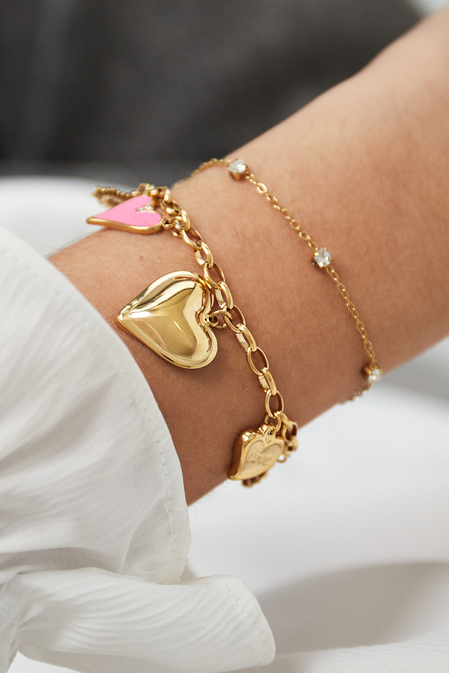 Bracelet à breloques pour femmes en acier inoxydable 304 – couleur or et couleur argent
