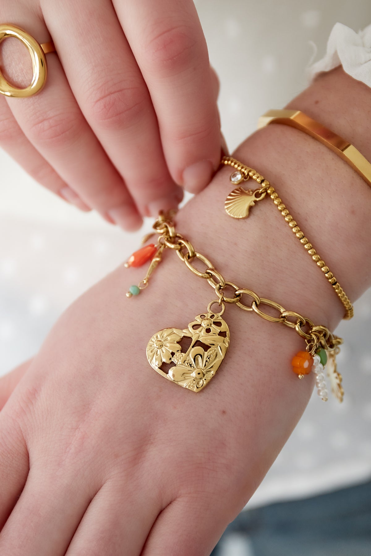 Bracelet à breloques pour femme en acier inoxydable 304 – couleur or – photo 2