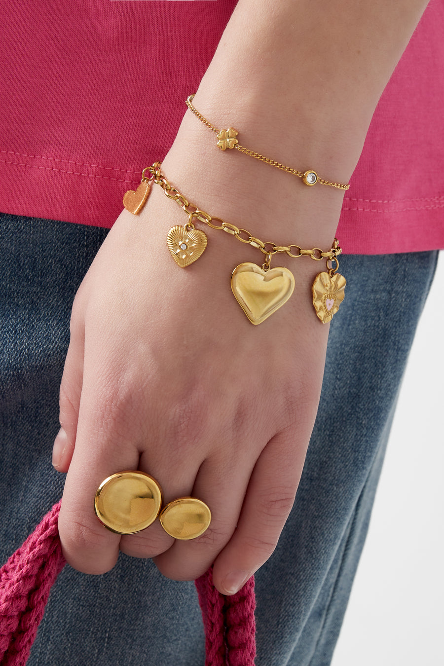Bracelet jonc pour femmes en acier inoxydable 304 – doré et argenté