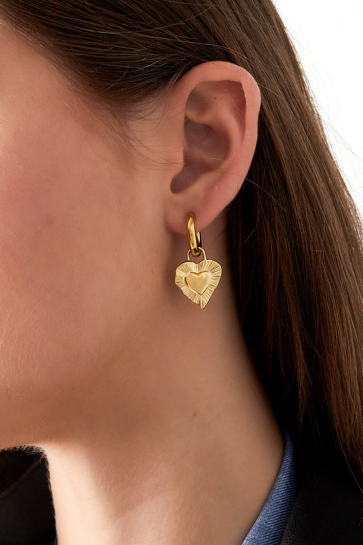 Boucles d'oreilles pendantes pour femmes en acier inoxydable 304 – dorées et argentées – photo 2