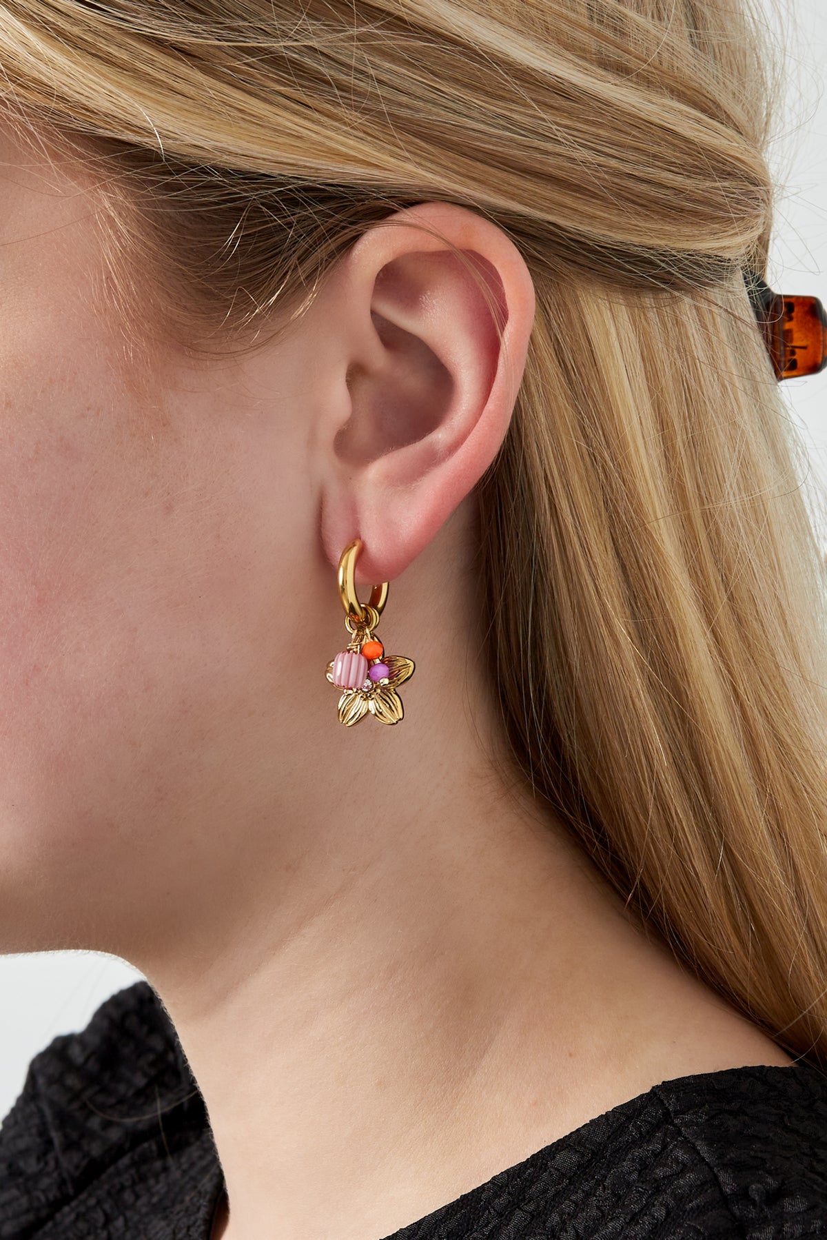 Boucles d'oreilles pendantes pour femme en acier inoxydable 304 – couleur or – photo 2