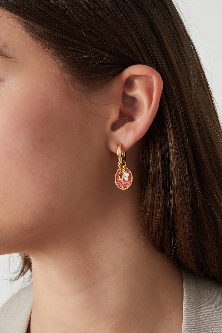 Boucles d'oreilles pendantes pour femmes en acier inoxydable 304 - Rose