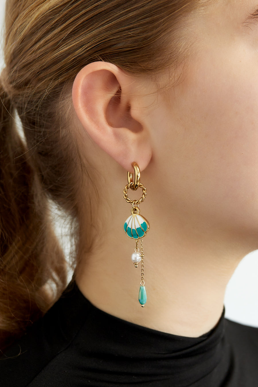 Boucles d'oreilles pendantes pour femmes en acier inoxydable 304 – couleur or