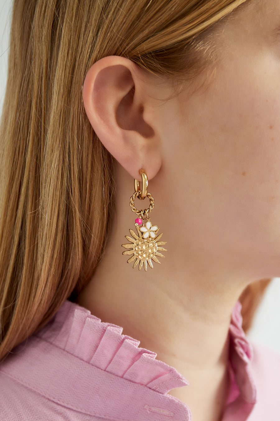 Boucles d'oreilles pendantes pour femmes en acier inoxydable 304 – couleur or