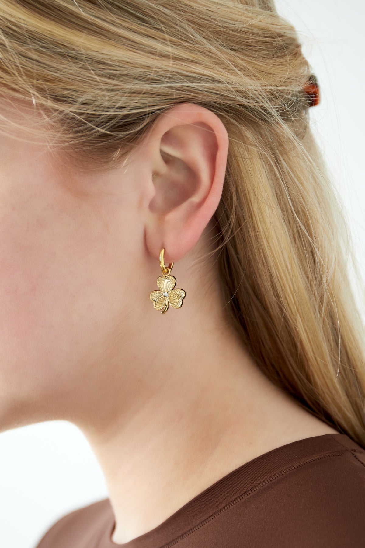 Boucles d'oreilles pendantes pour femmes en acier inoxydable 304 – dorées et argentées – photo 2
