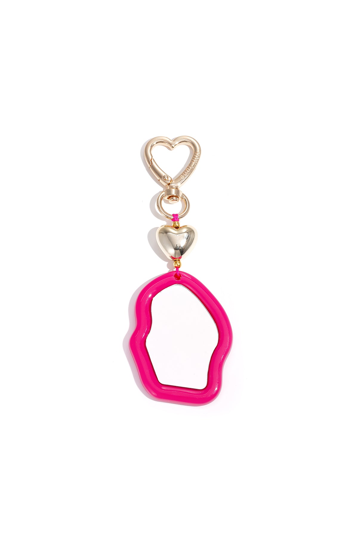 Metal alloy handbag hook, UV, acrylic with organic shape - rose red and pink