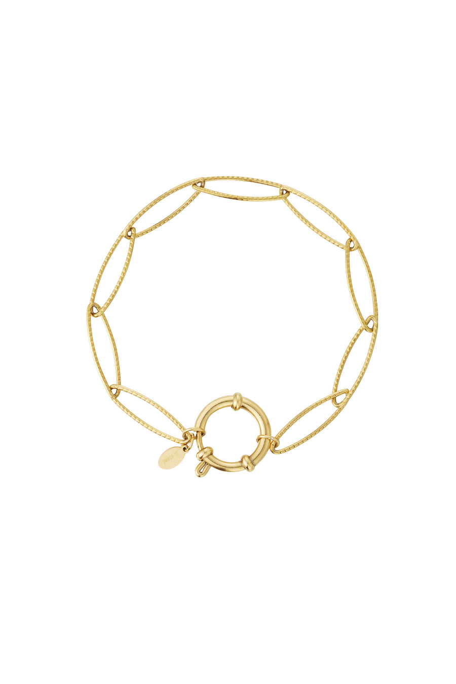 Bracelet chaîne pour femmes en acier inoxydable avec détail maillon – couleur or