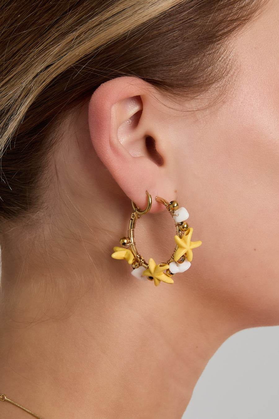 Women's Stainless Steel Starfish Hoop Earrings - Multiple Colors