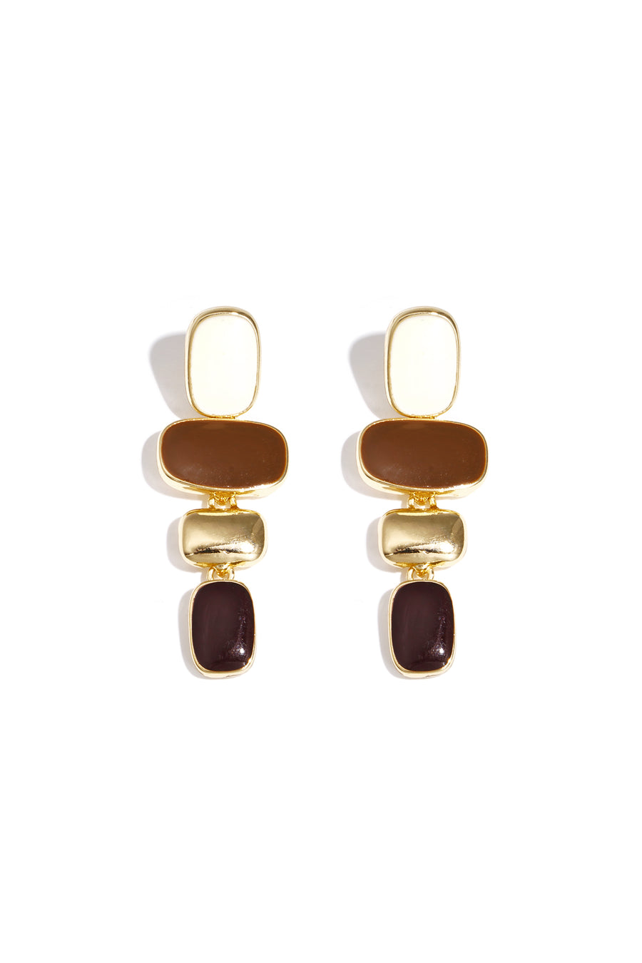 Women's Alloy Organic Shaped Drop Earrings – Gold-Colored