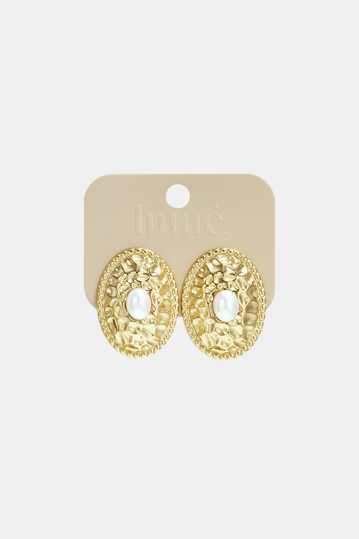 Women's Stainless Steel Imitation Pearl Stud Earrings – Gold-Colored – image 4