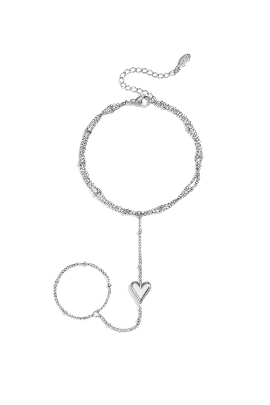 Chaîne de main pour femme en acier inoxydable avec motif cœur – couleur or
