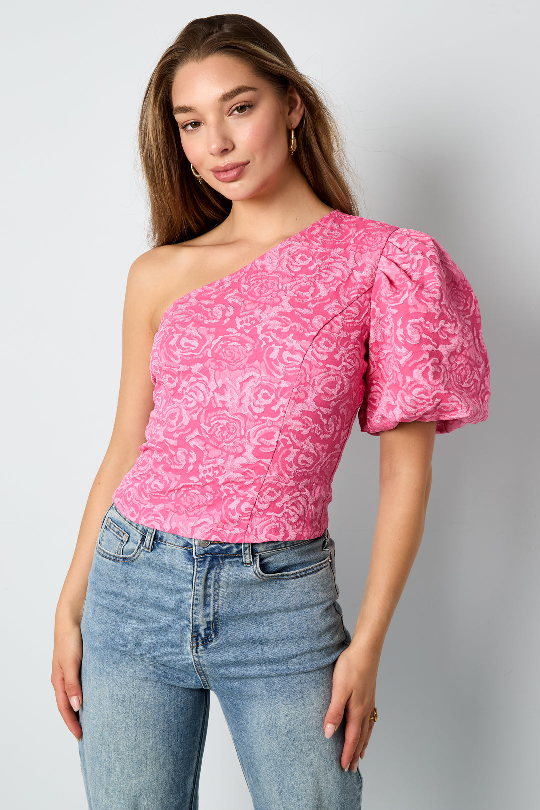 Haut asymétrique à imprimé floral pour femme – photo 3