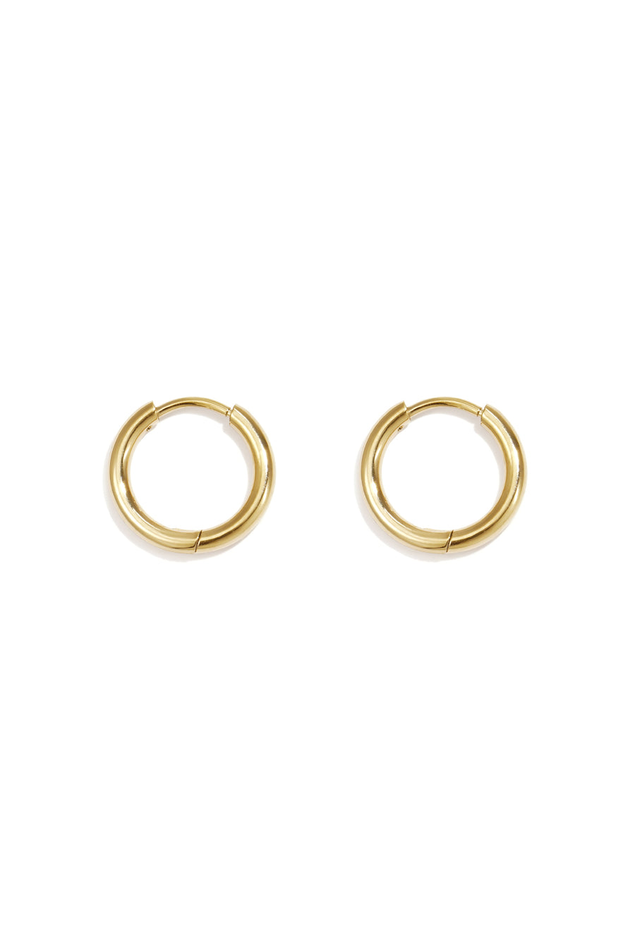 Boucles d'oreilles créoles rondes en acier inoxydable pour femmes – couleur argent