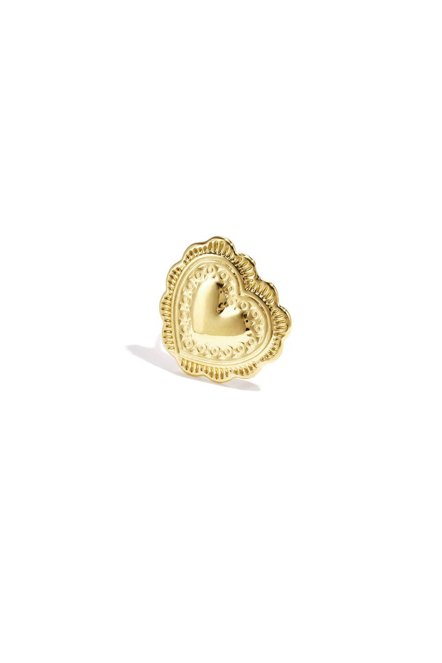 Bague tendance pour femme en acier inoxydable, forme cœur – couleur or