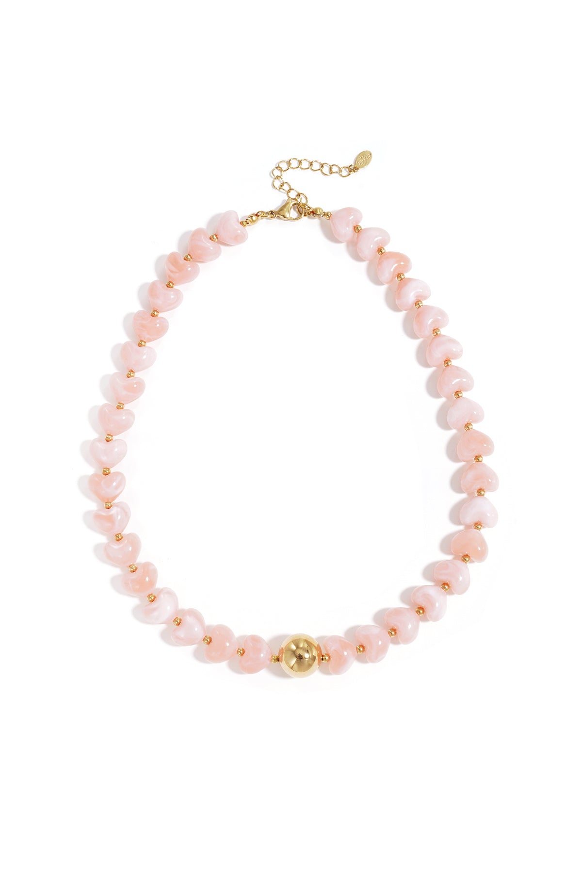 Ketting met statement en hartvormige kralen