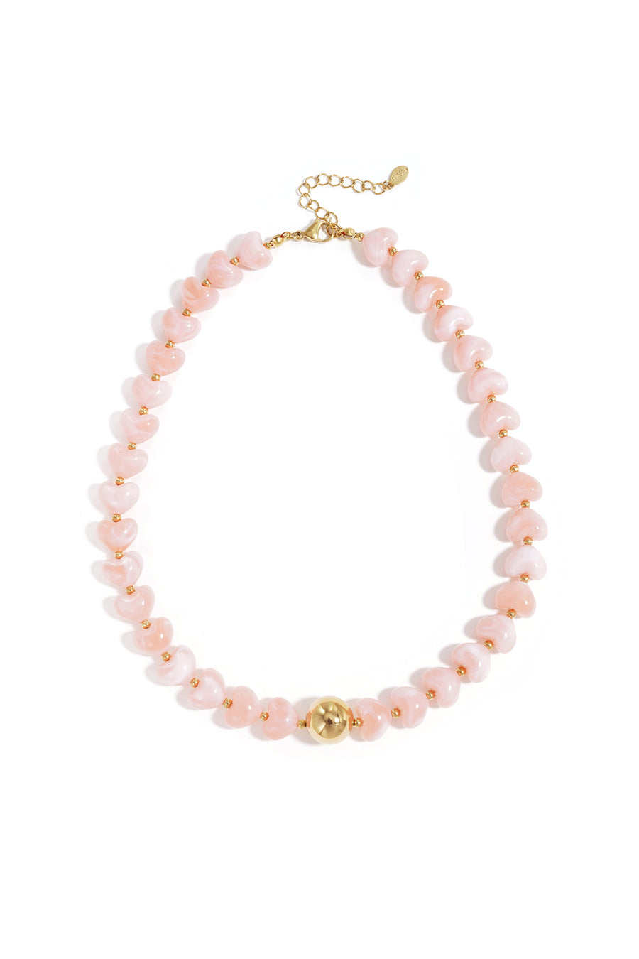 Ketting met statement en hartvormige kralen