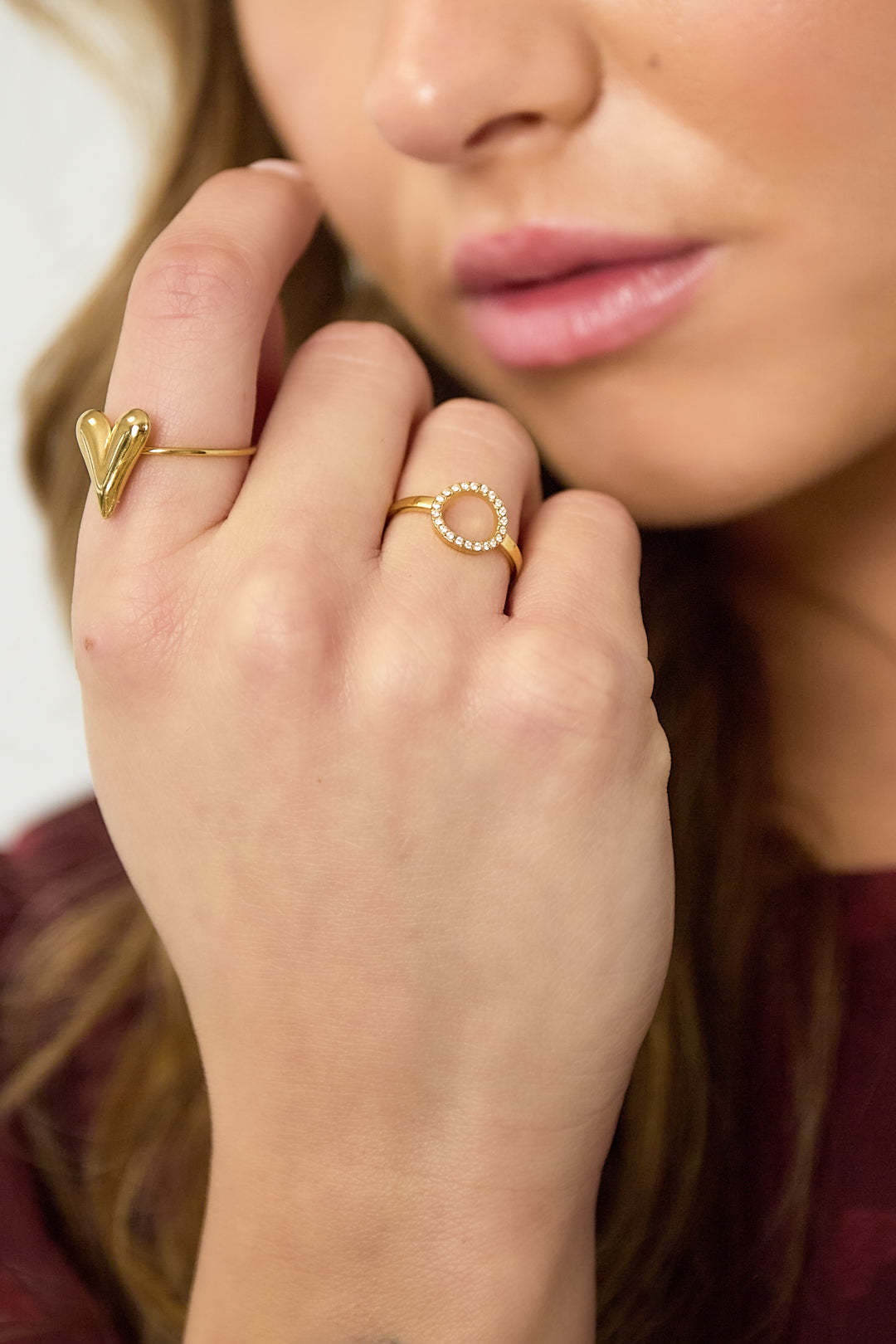 Minimalist Stainless Steel Round Ring for Women – Gold-Colored – image 2
