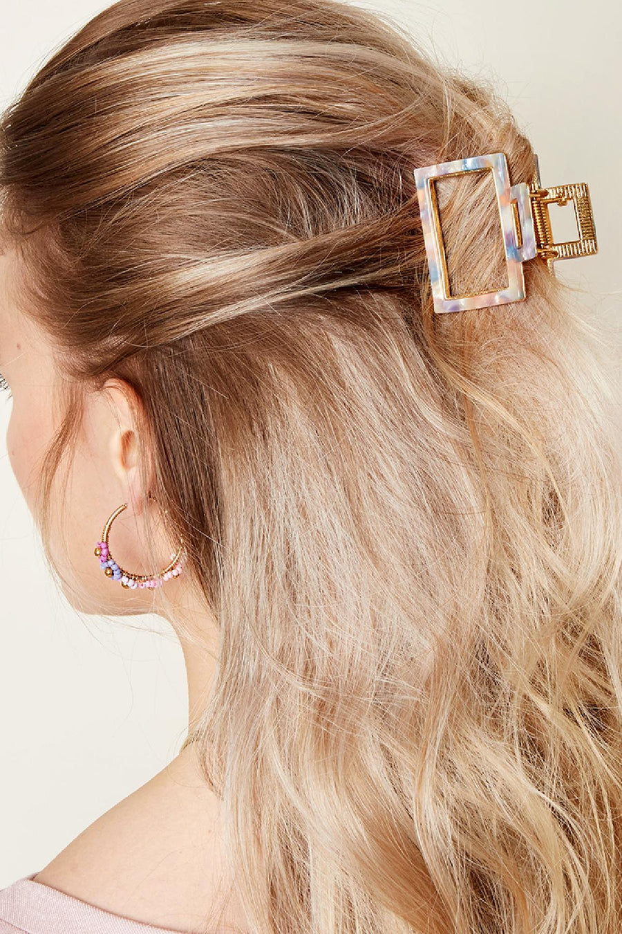 Pince à cheveux en acétate à dégradé de couleurs – plusieurs coloris