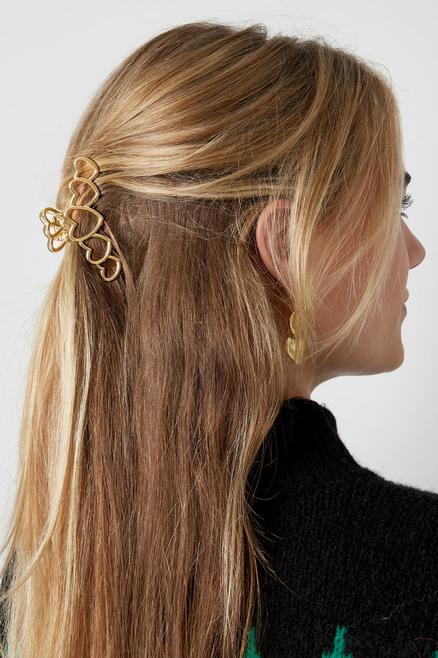 Barrette en alliage – tons or et argent