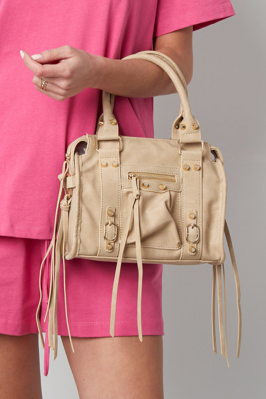 Sac à bandoulière pour femmes en PU – bleu et beige