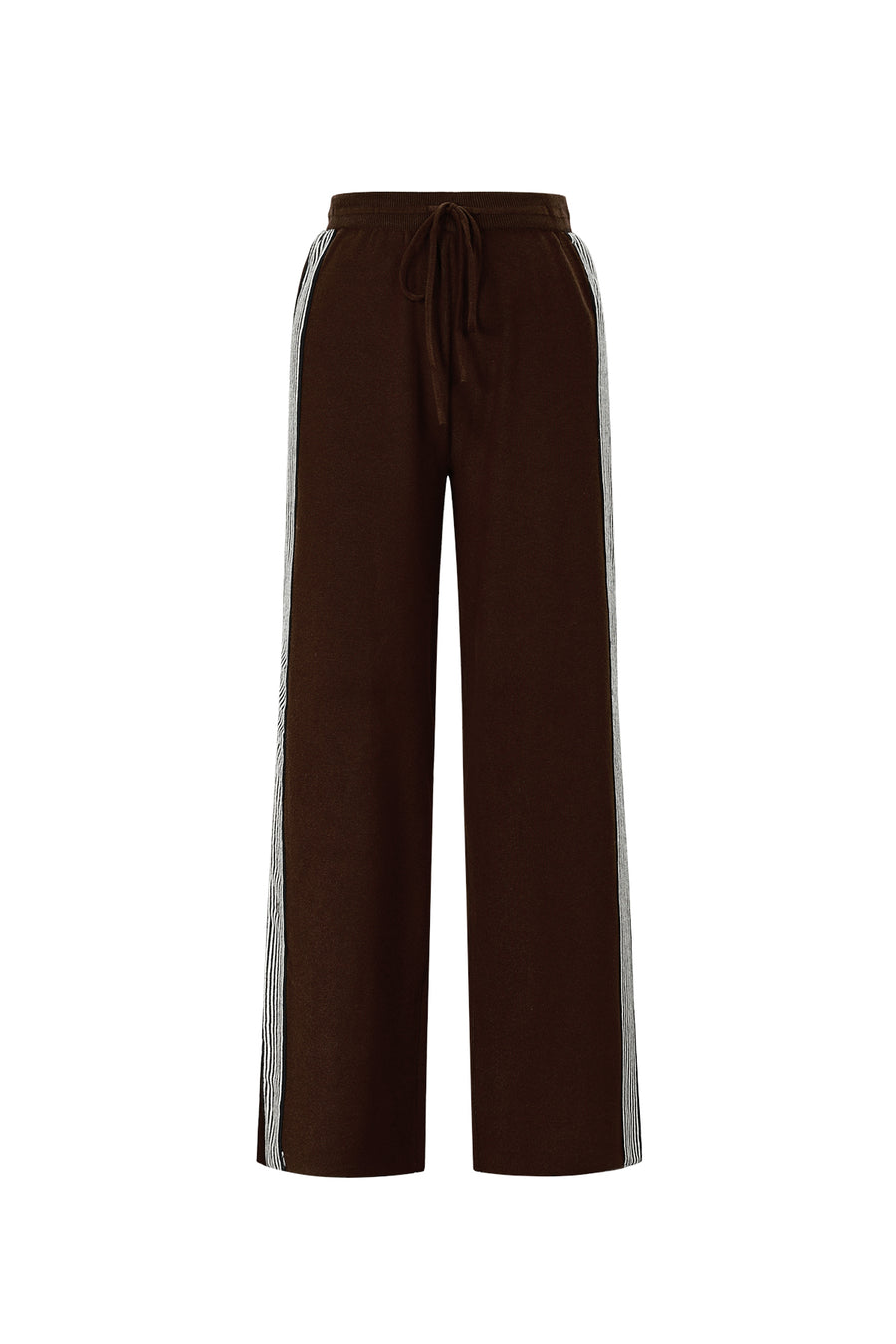 Dames gebreide broek met kleurcontrast