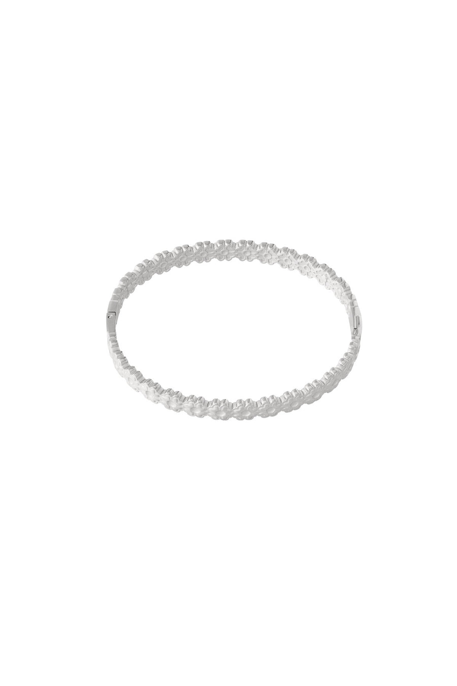 Bracelet pour femme en acier inoxydable avec motif floral – couleur or et argent