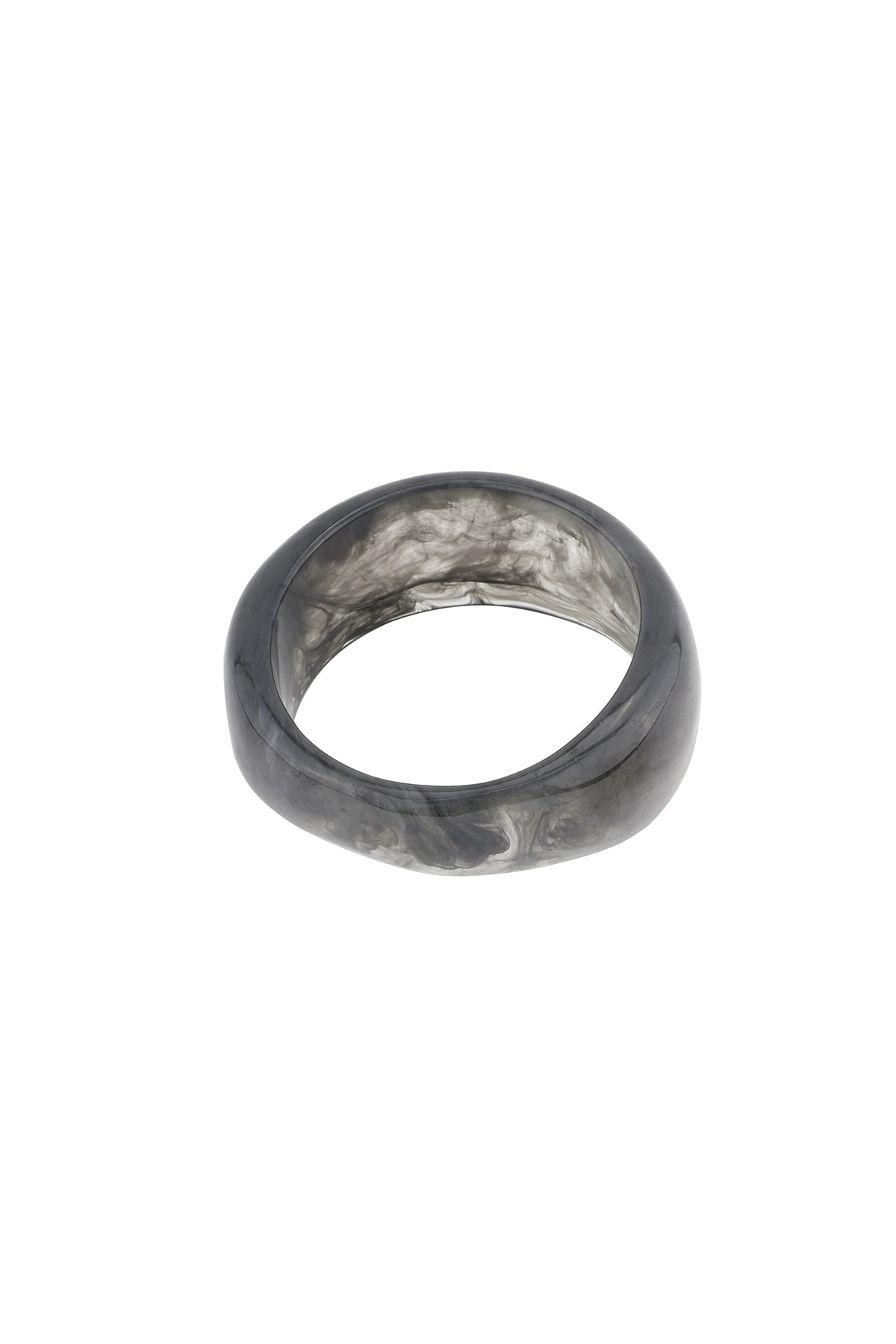 Bracelet jonc en acrylique uni pour femme – gris – décontracté