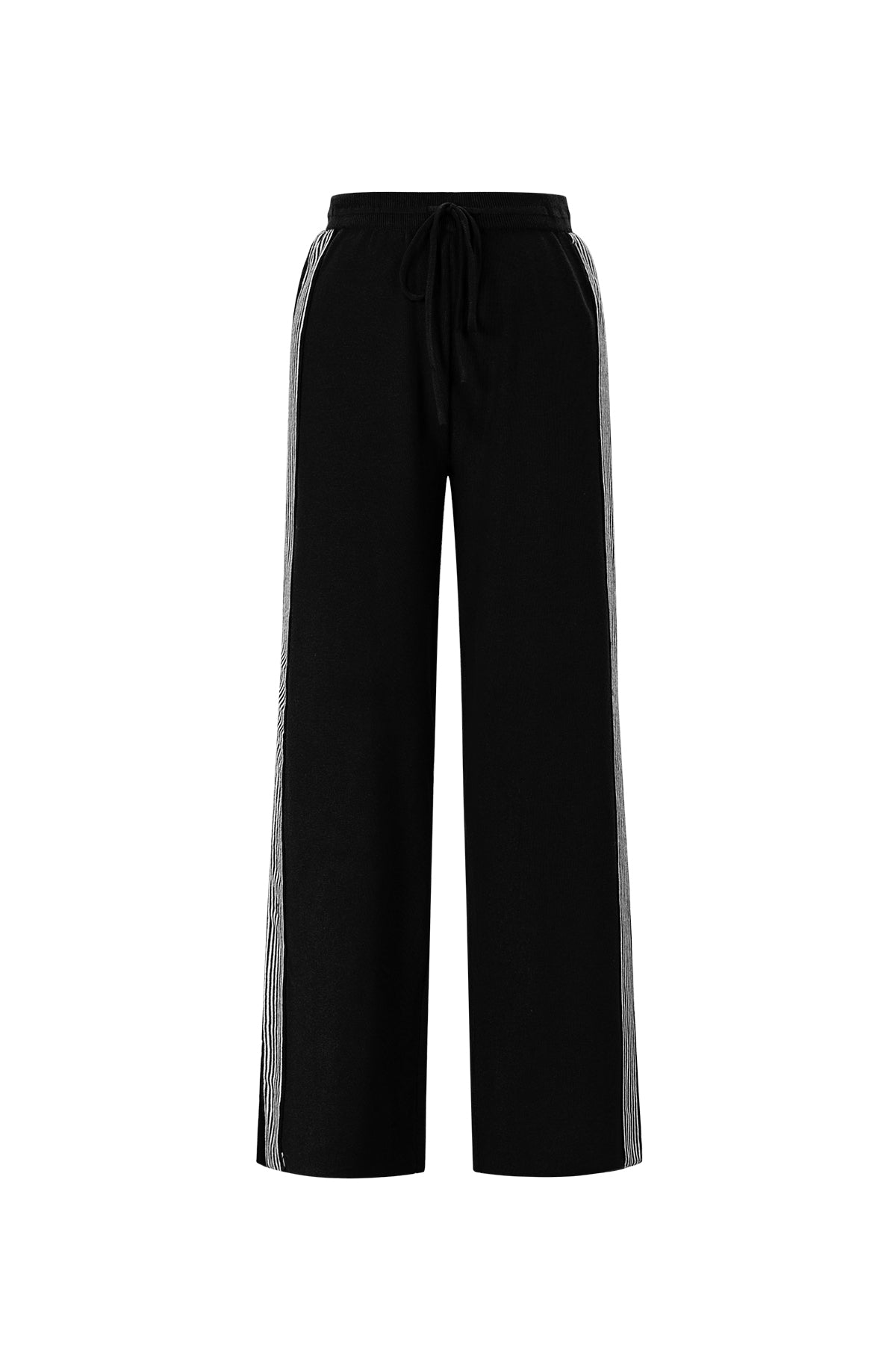 Pantalon pour femmes avec motif à rayures et contraste de couleurs