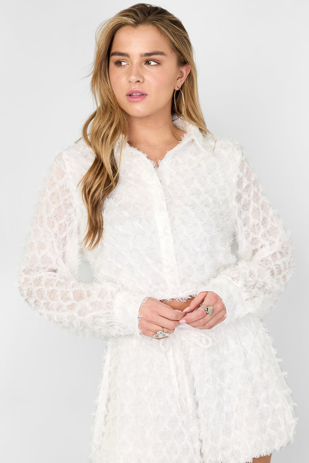 Dames Alexis top van polyester in wit of roze – productfoto 3