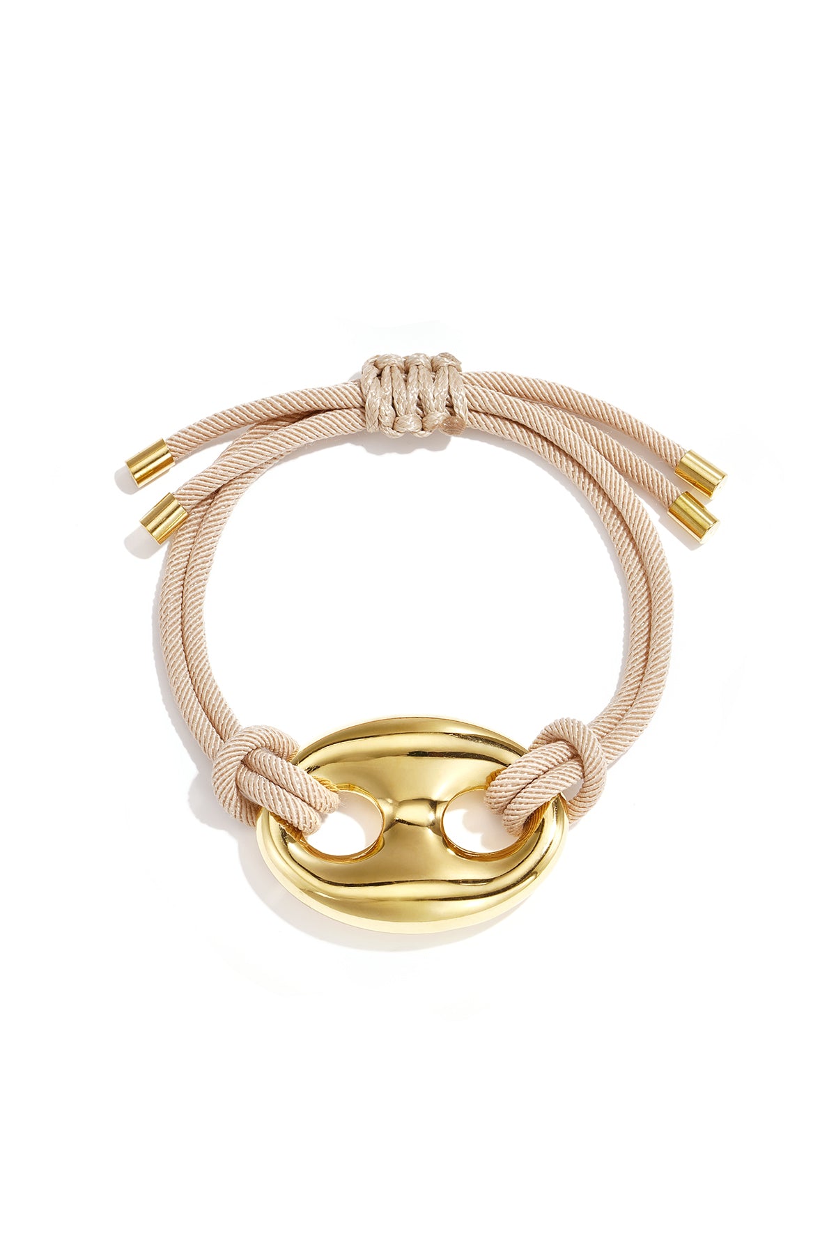 Satijnkoord armband met knop detail