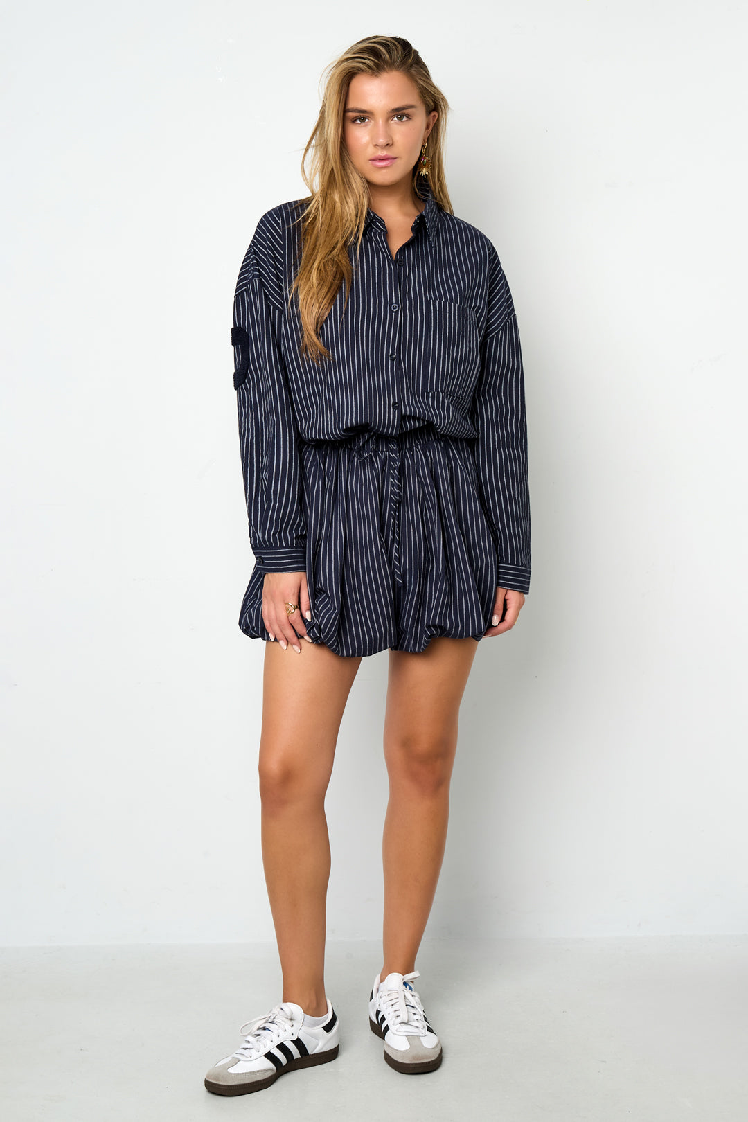 Dames casual gestreepte shorts van geweven katoen – productfoto 9