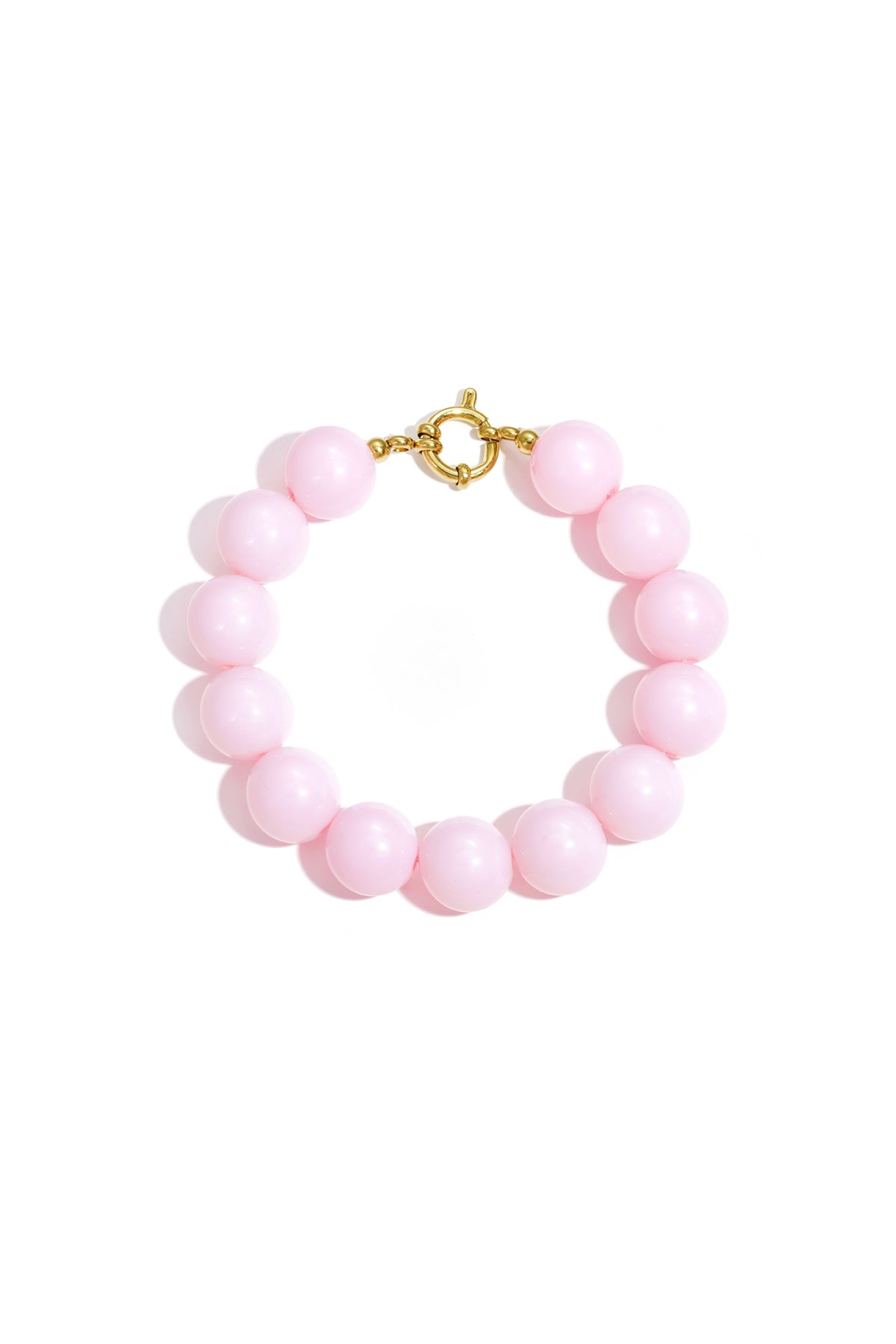 Armband met grote kralen en sluiting aan de voorkant