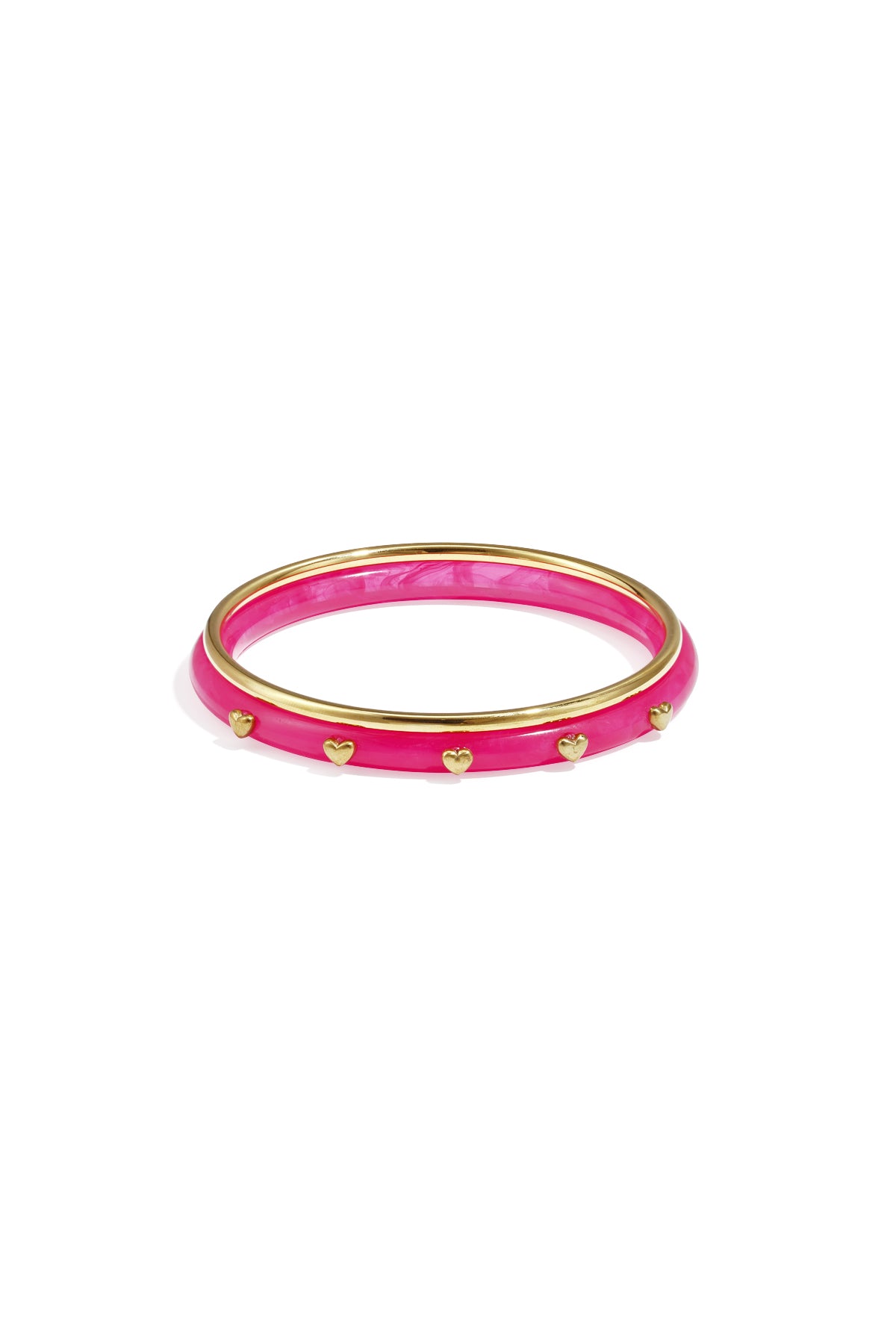 Bracelet pour femme en acrylique de forme ronde – rose framboise et vert clair