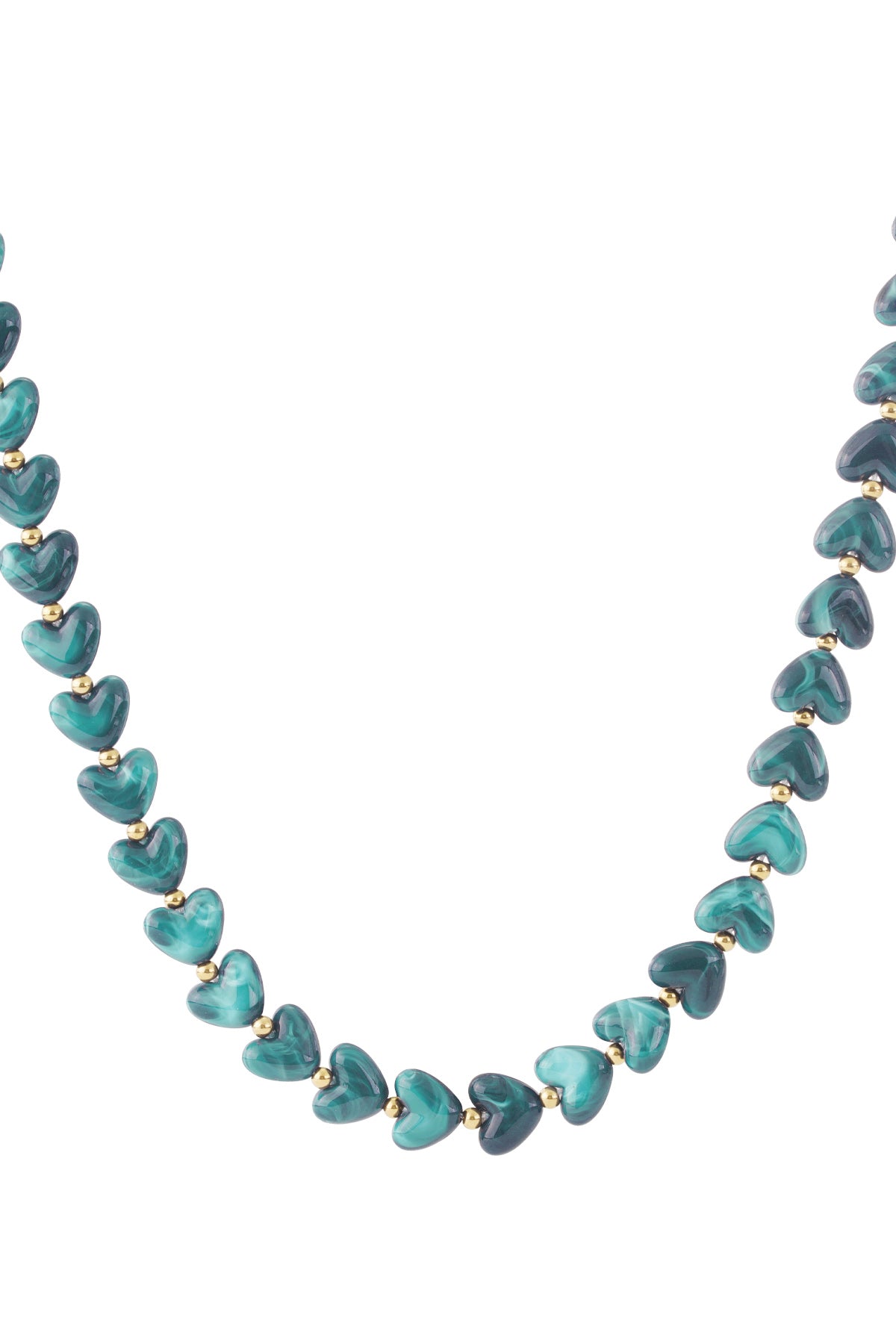 Collier de perles en acrylique en forme de cœur pour femme - plusieurs couleurs
