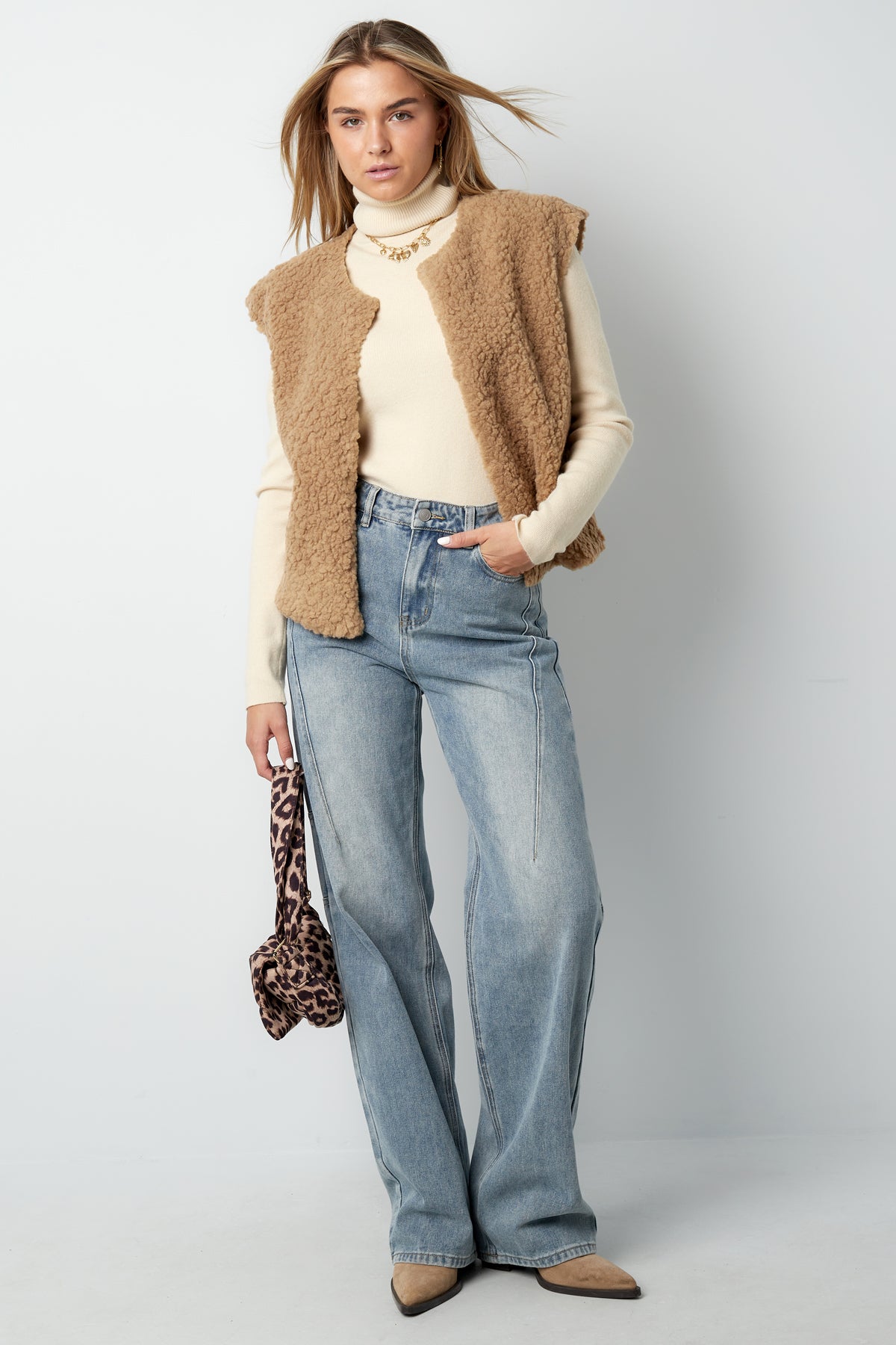 Dames casual mouwloos gilet van polyester – productfoto 5