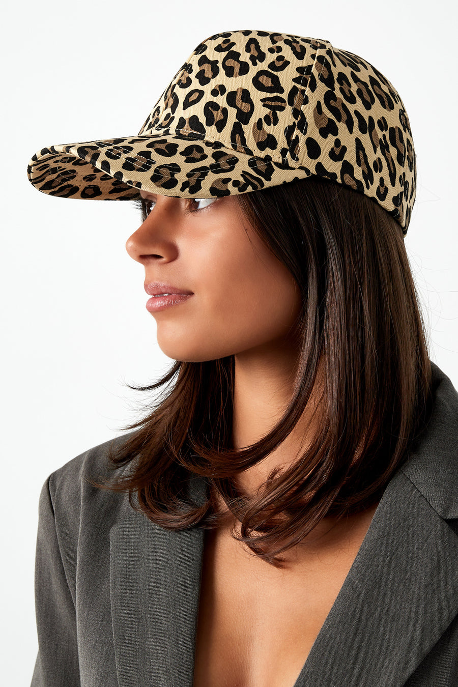 Chapeau pour femme en coton – marron et beige
