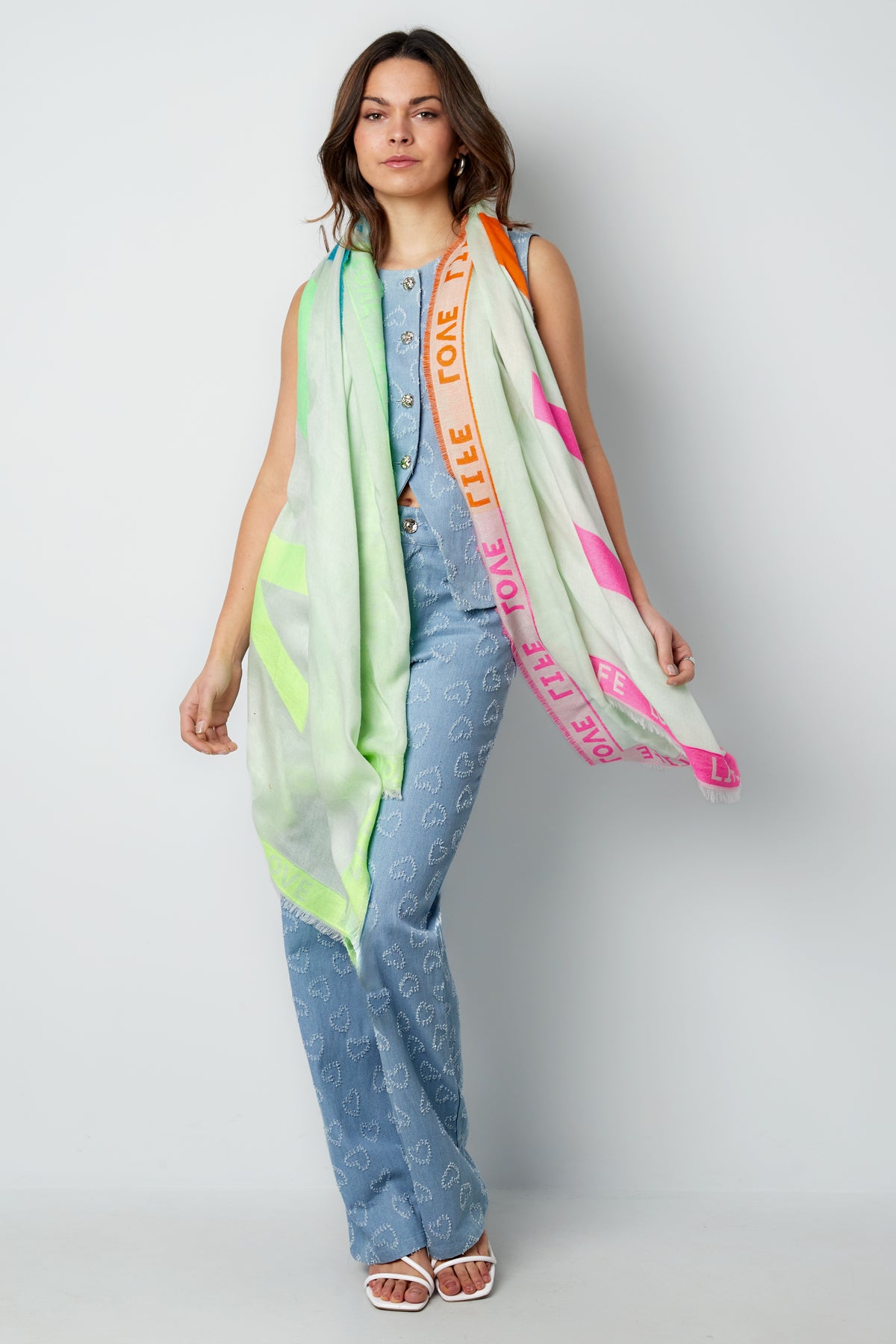 Women's Viscose Summer Scarf - Beige – image 2