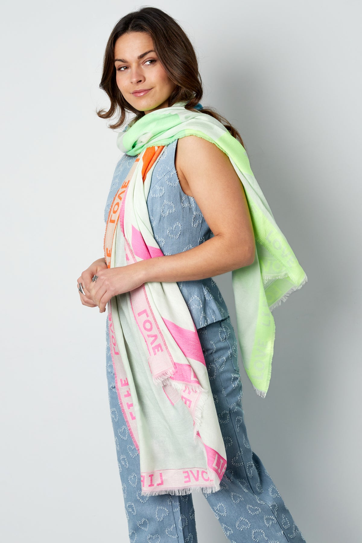 Women's Viscose Summer Scarf - Beige – image 3