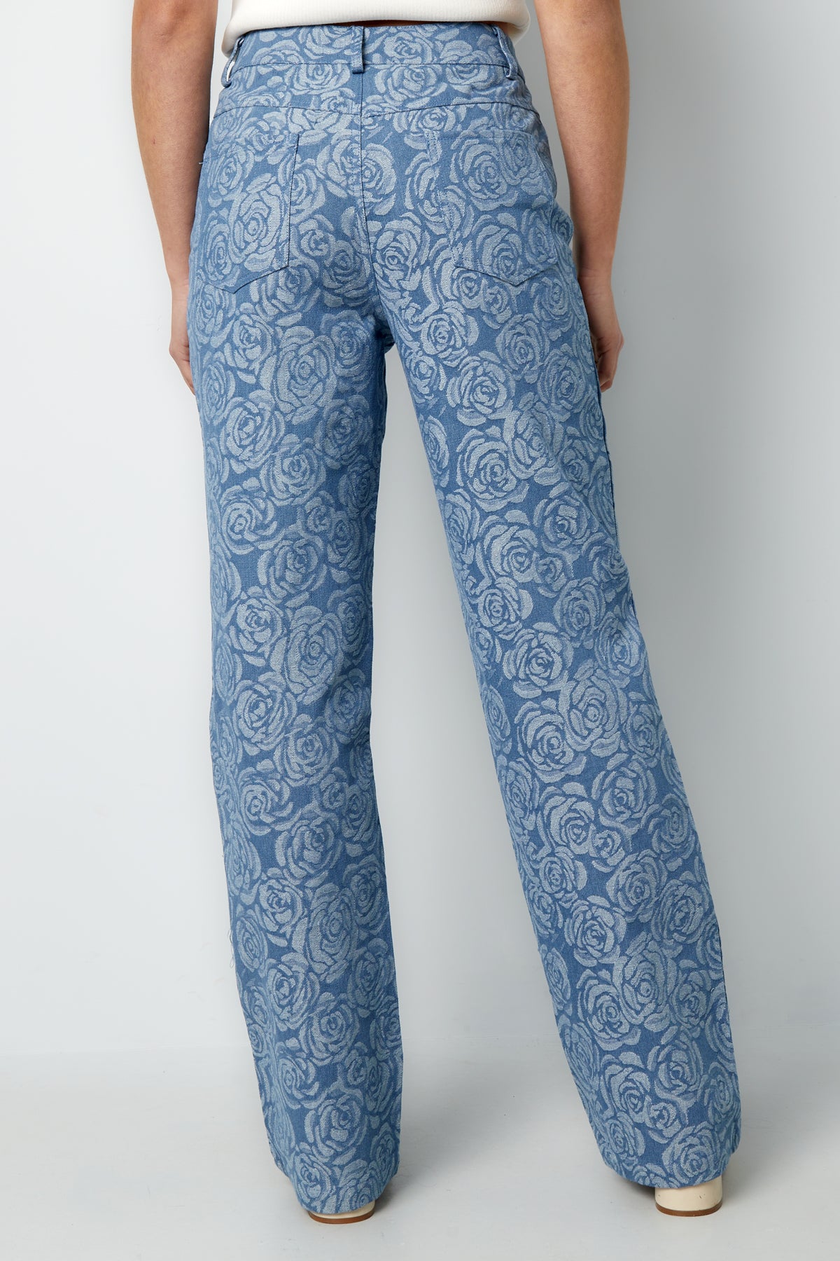 Jean droit imprimé floral pour femme – photo 7