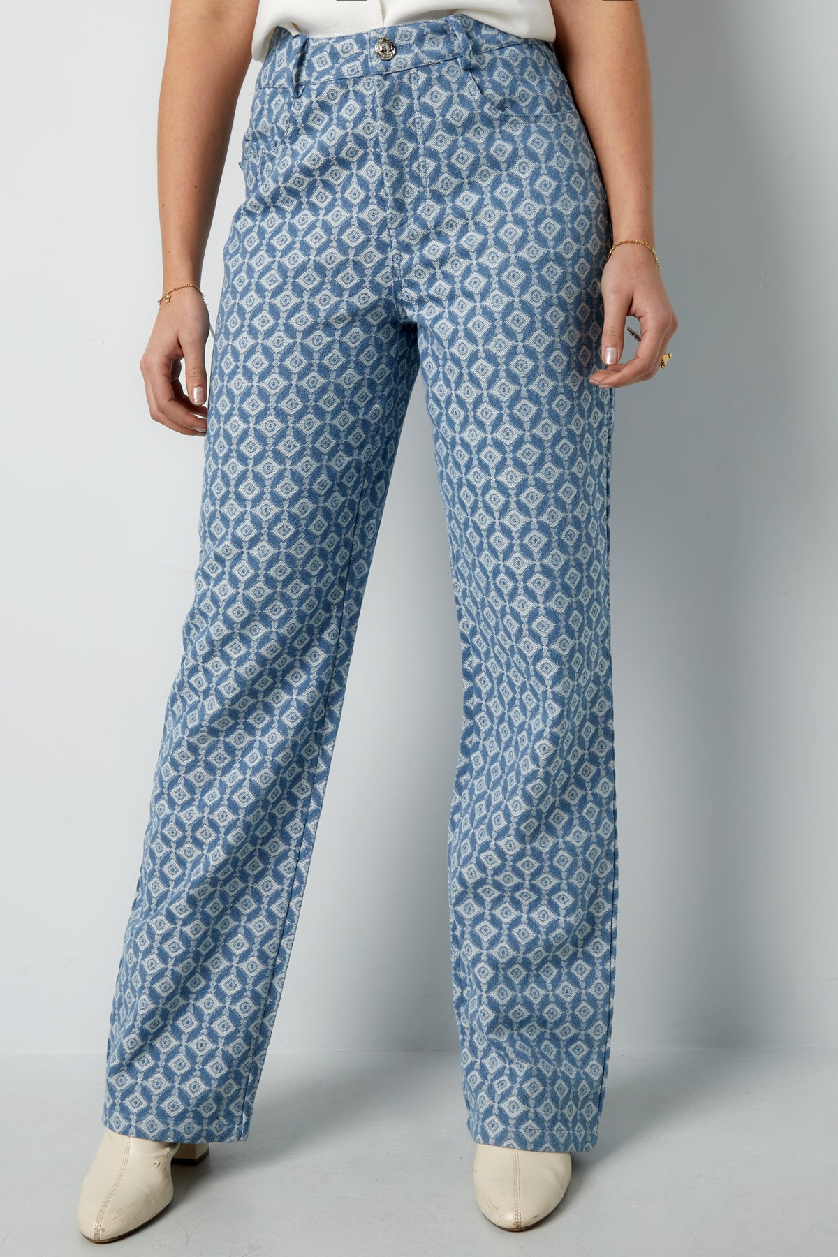 Jean droit pour femme à motif géométrique – photo 6