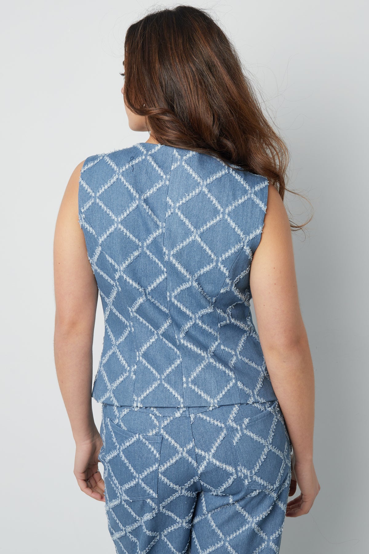 Top sans manches pour femme à motif géométrique et fermeture boutonnée – photo 6