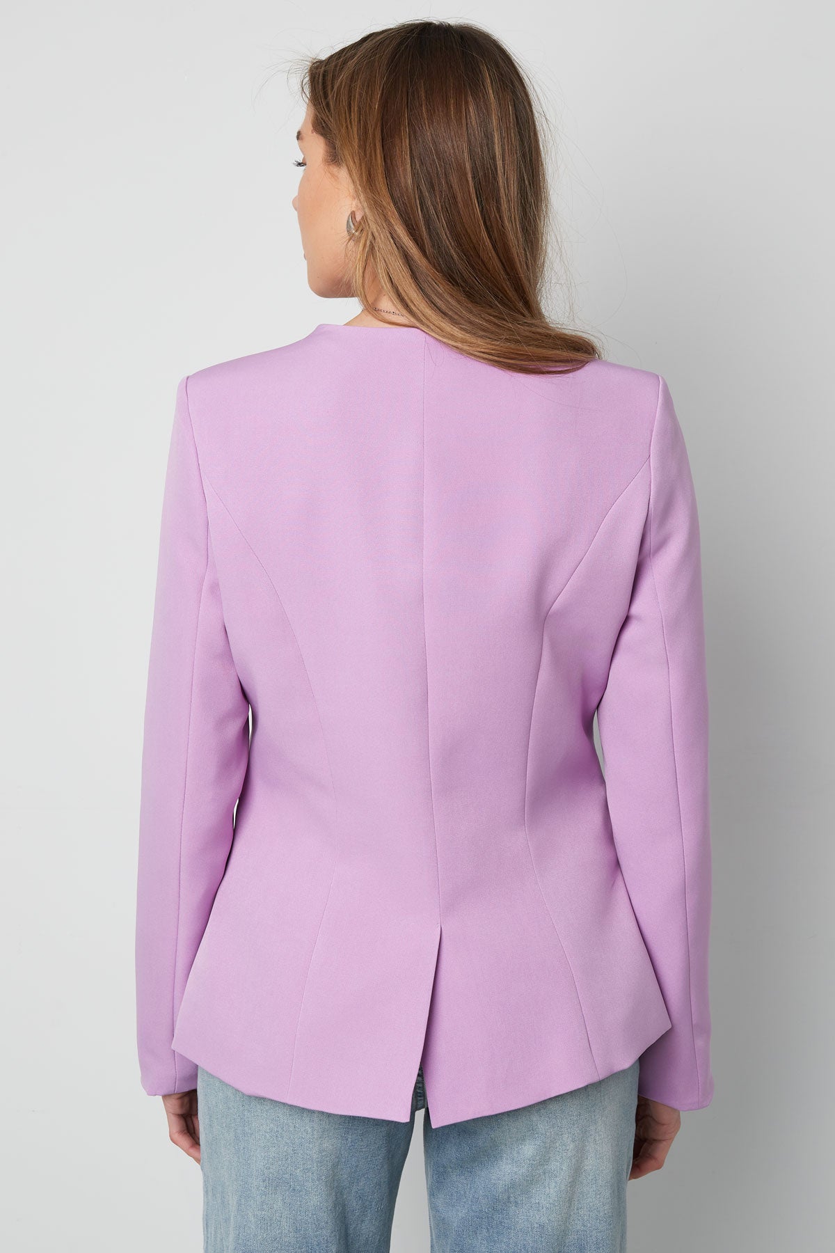 Polyester Vrouwen Jas Kostuum Rechthoekige Halslijn Gesneden Pasvorm