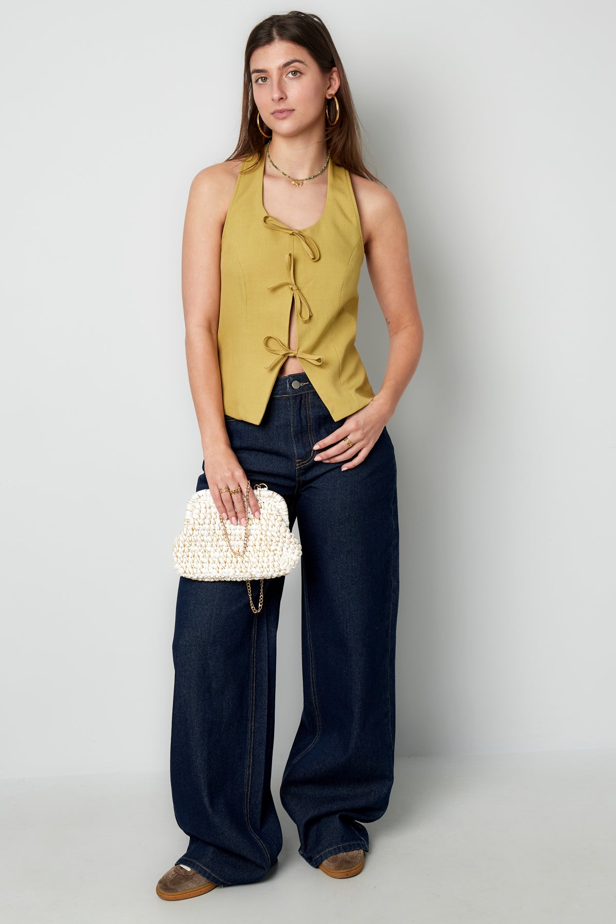Dames casual mouwloze top met strikdetail – productfoto 5