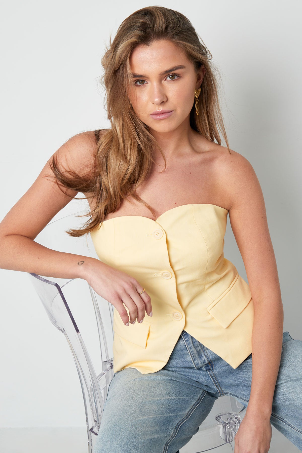 Top sans manches pour femme avec boutonnage et coupe structurée – photo 6