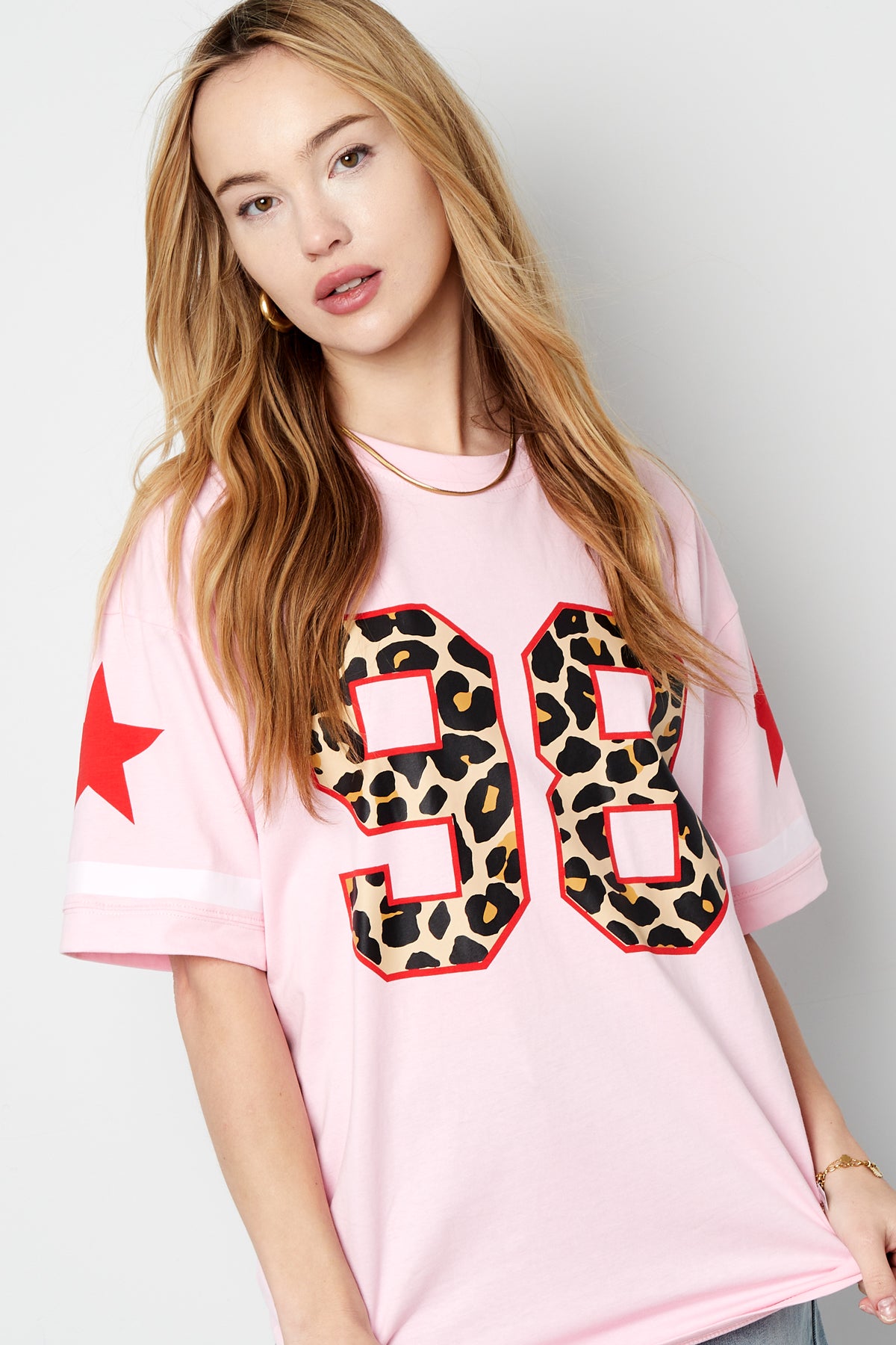 T-shirt léopard oversize pour femme – photo 2