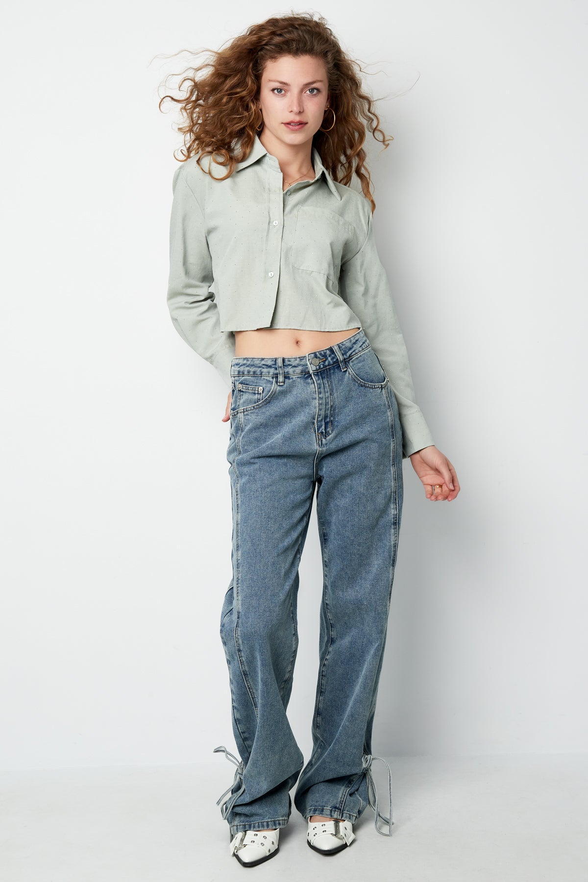 Cotton Vrouwen Korte Overhemd Classic Knopsluiting