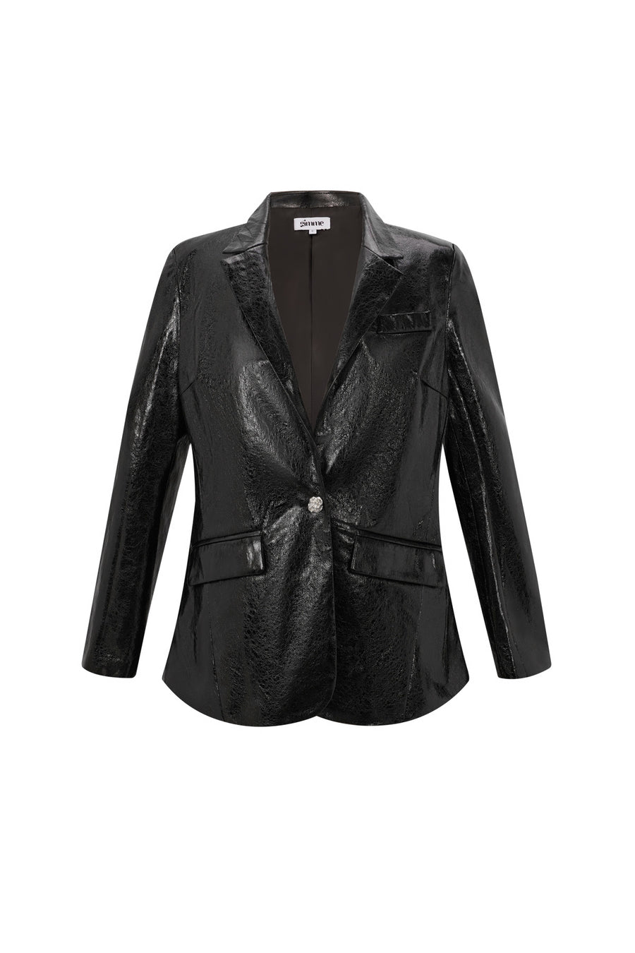 Ensemble blazer pour femme avec finition brillante – noir