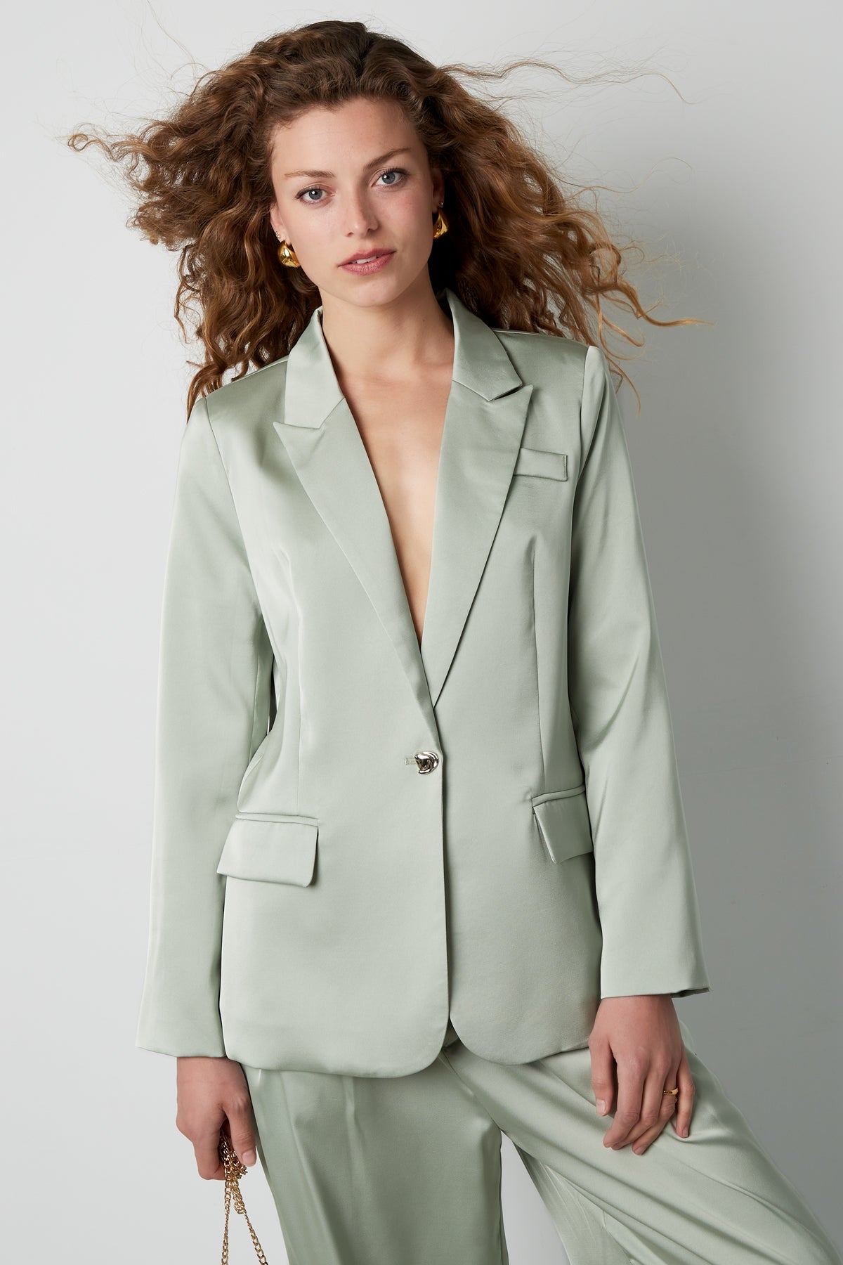 Blazer femme aspect satin – photo 6