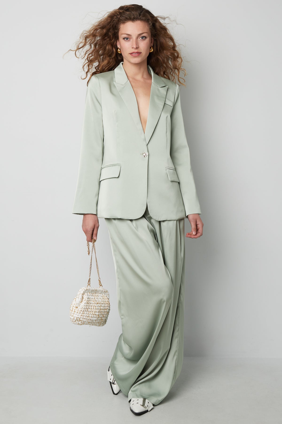 Blazer femme aspect satin – photo 3